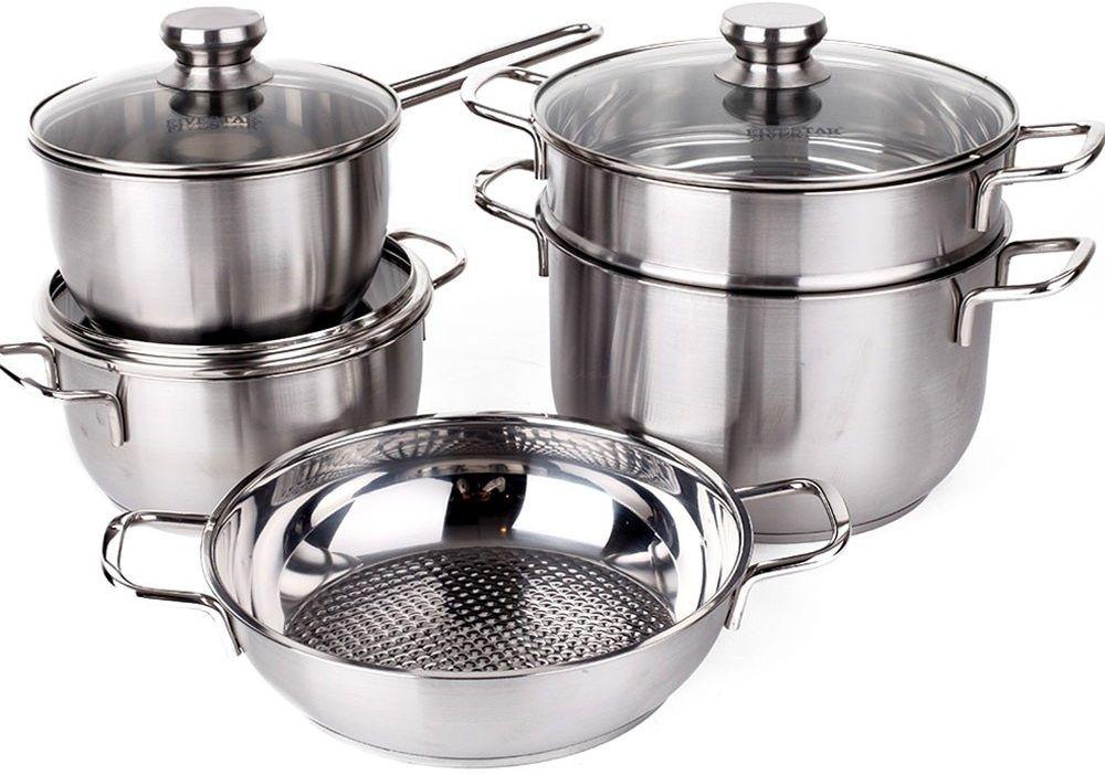Bộ 5 nồi inox Fivestar vung kính (có xửng hấp)