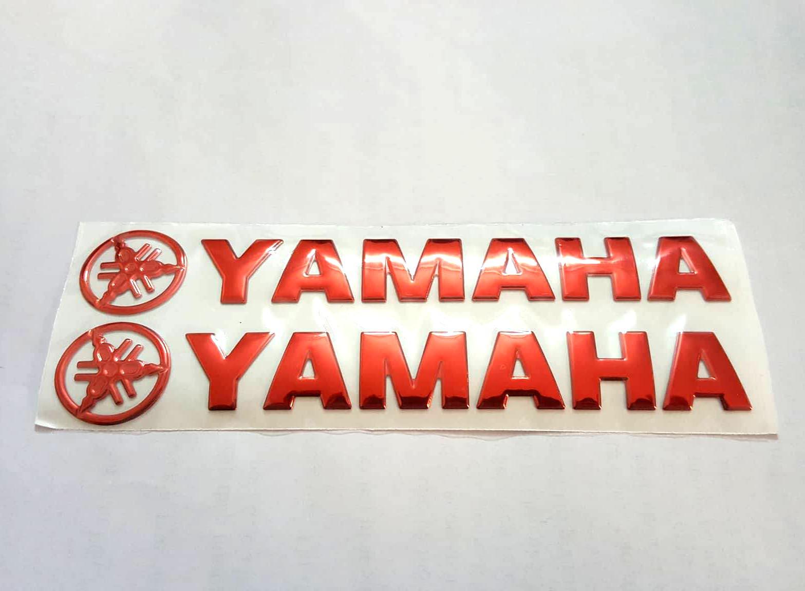 Bộ 2 miếng dán nổi chữ Yamaha ( Đỏ)