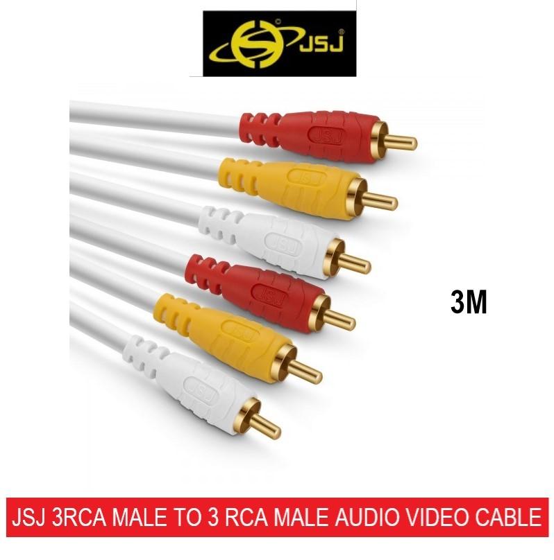 Cáp loa jsj 6 đầu bông sen av dài 3m chống nhiễu gấp đôi