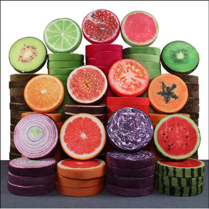 nệm ngồi trái cây 3d