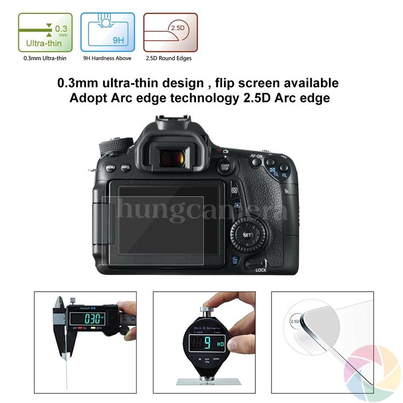 Kính cường lực cho máy ảnh Canon 70D/80D/77D