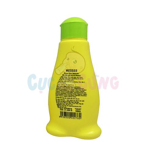 Bộ 2 chai Sữa tắm gội Wesser 200ml - xanh lá