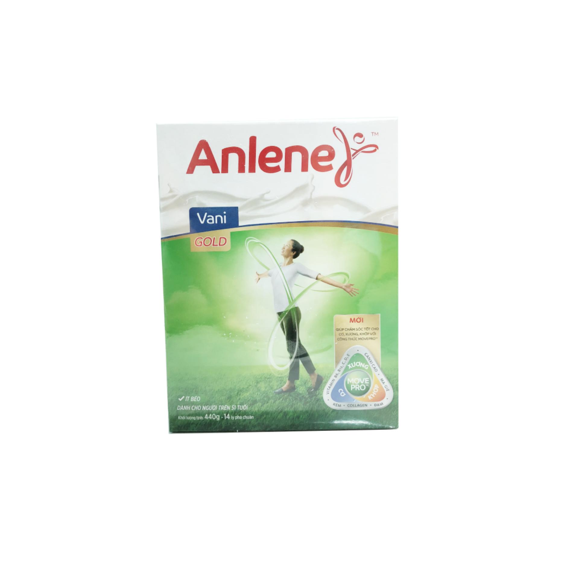 Anlene Gold MOVEPRO™ 440G (hương vani, hộp giấy)