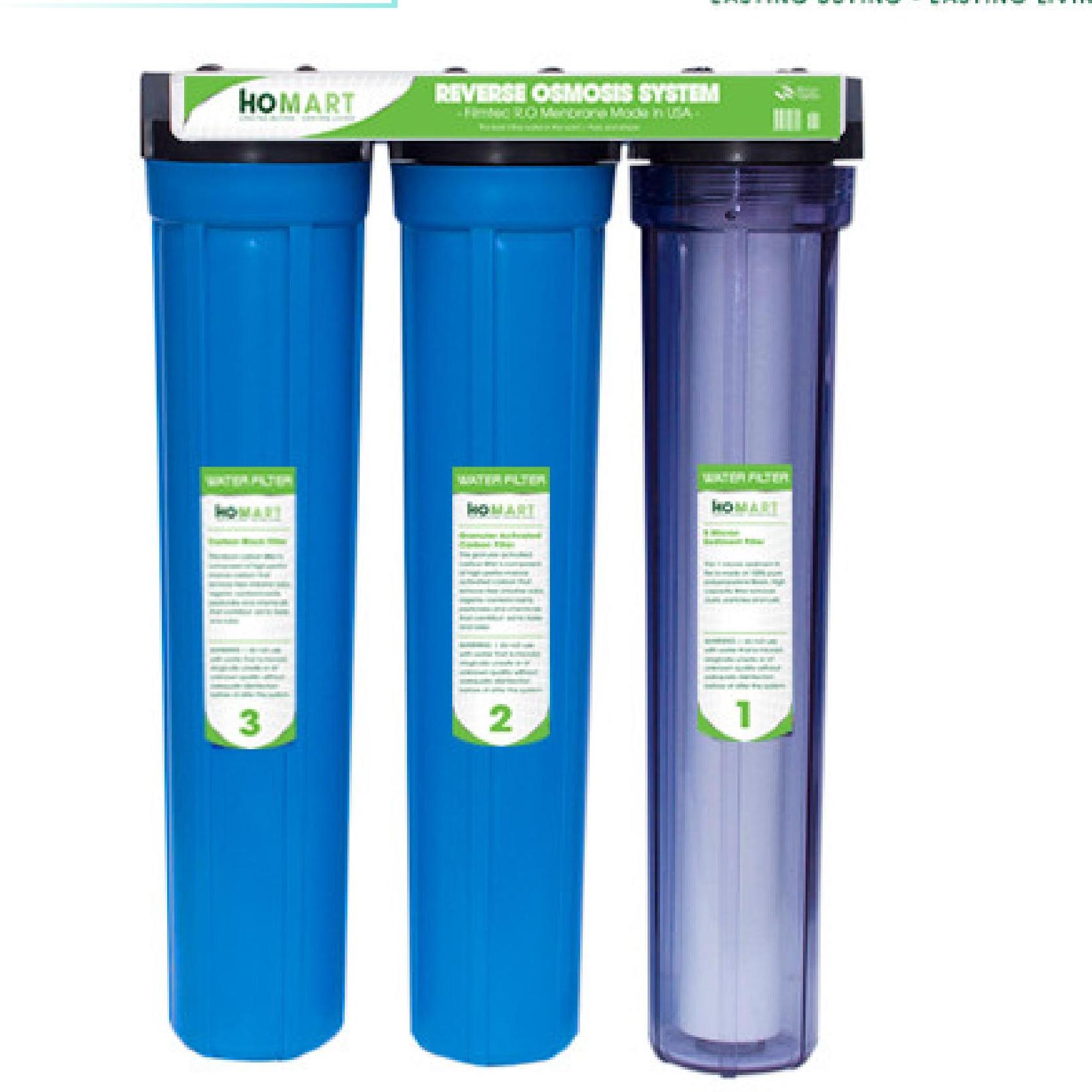[HCM]Bộ lọc nước sinh hoạt 3 cấp ly 20 (Xanh Trong)