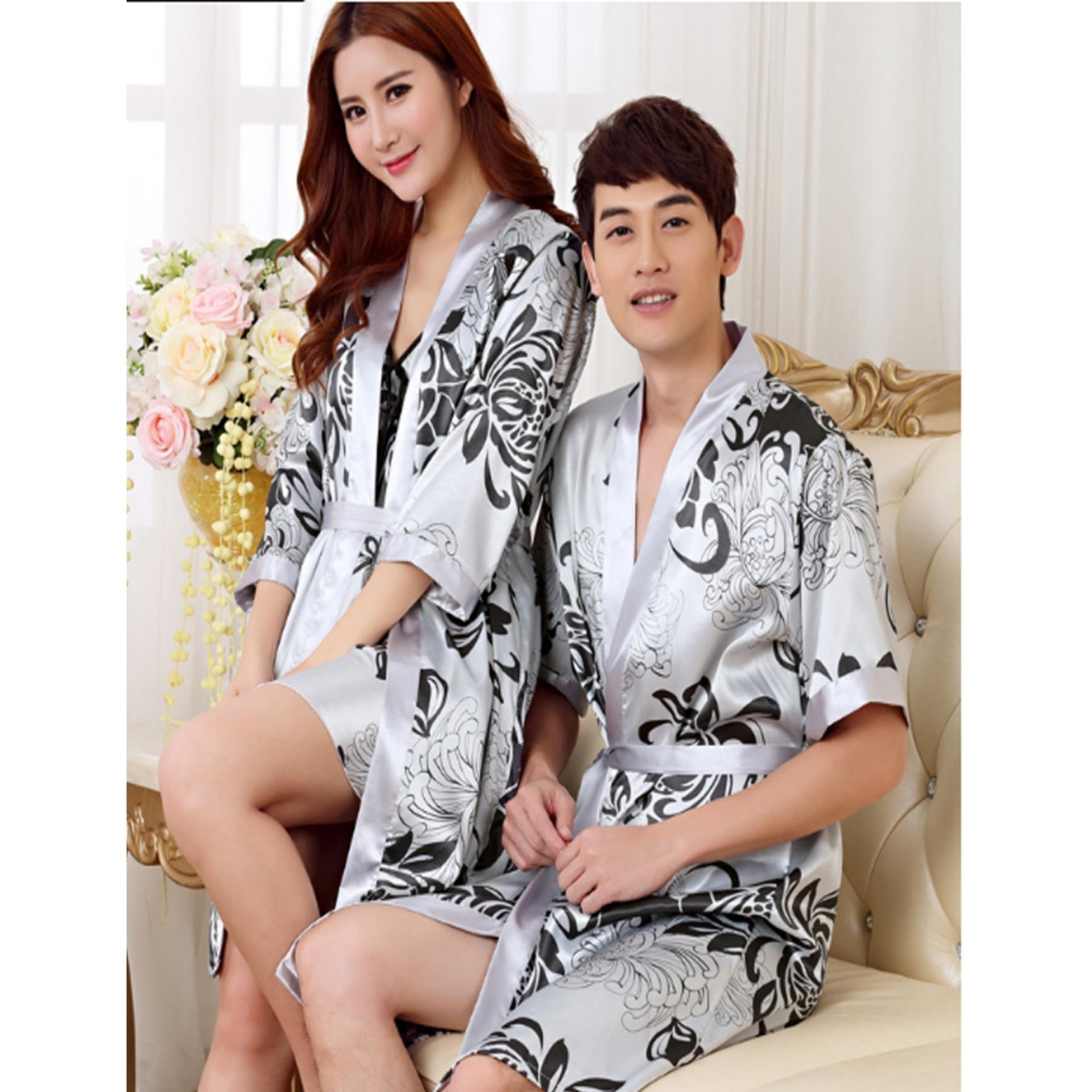 [HCM]Váy Ngủ Kèm Áo Choàng De500 (Xám - L)