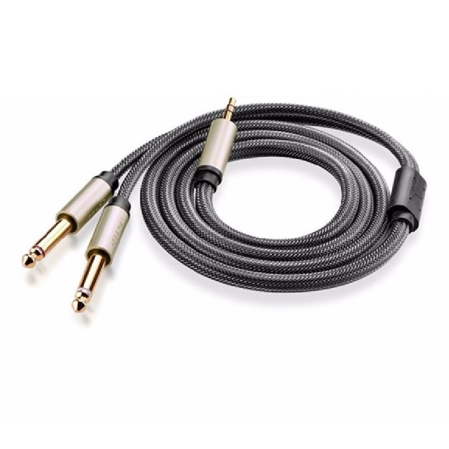 Cáp loa 3.5mm sang 2 đầu 6.5mm 5m UGREEN 10619