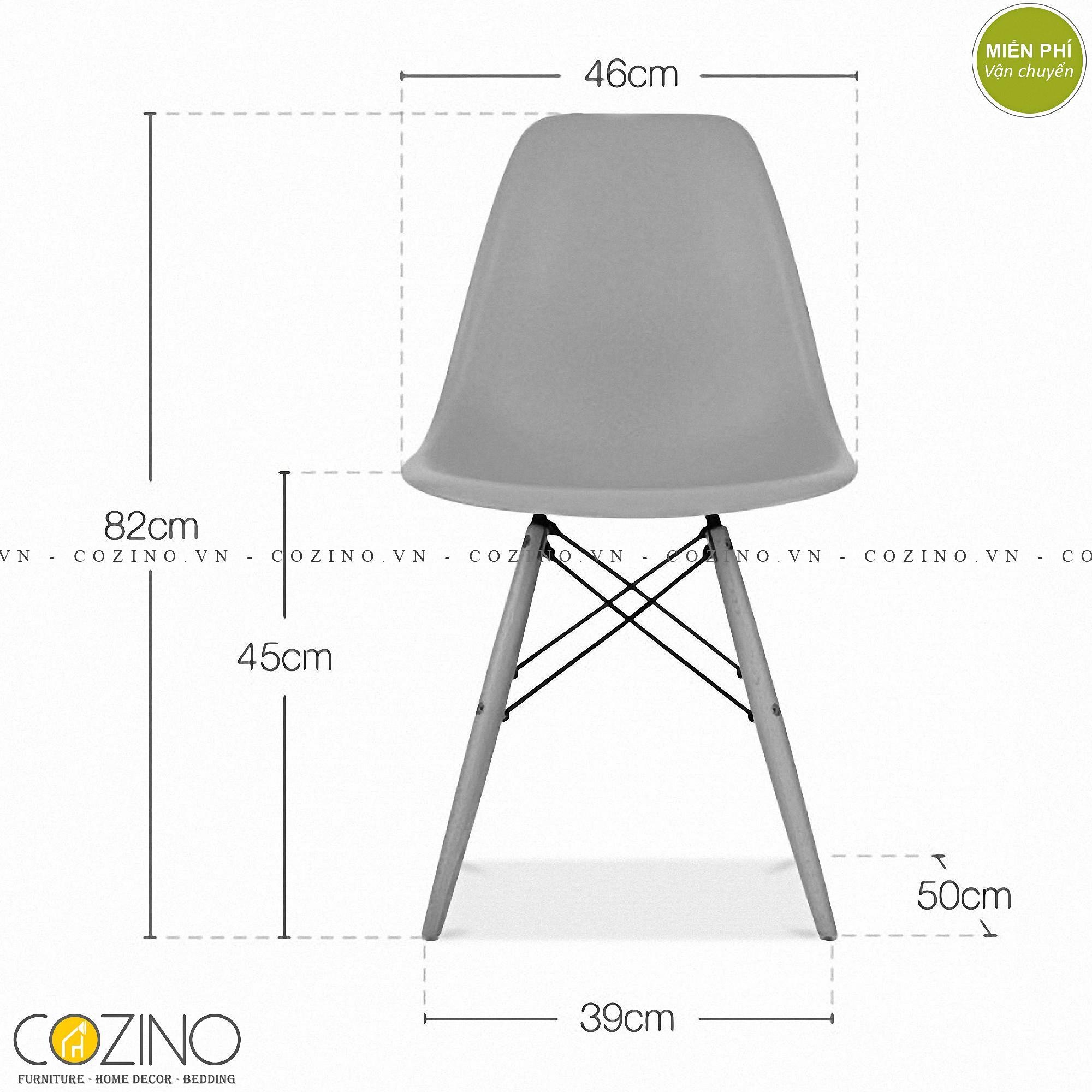 Ghế CZN-Eames đen chân gỗ