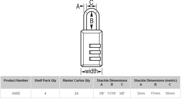 Khóa Master Lock 646T 20mm- khóa số (bộ đôi)