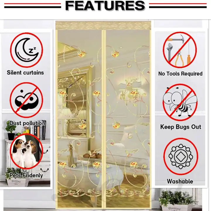 Jvgood Magnetic Screen Door With Heavy Duty Mesh Curtain Full