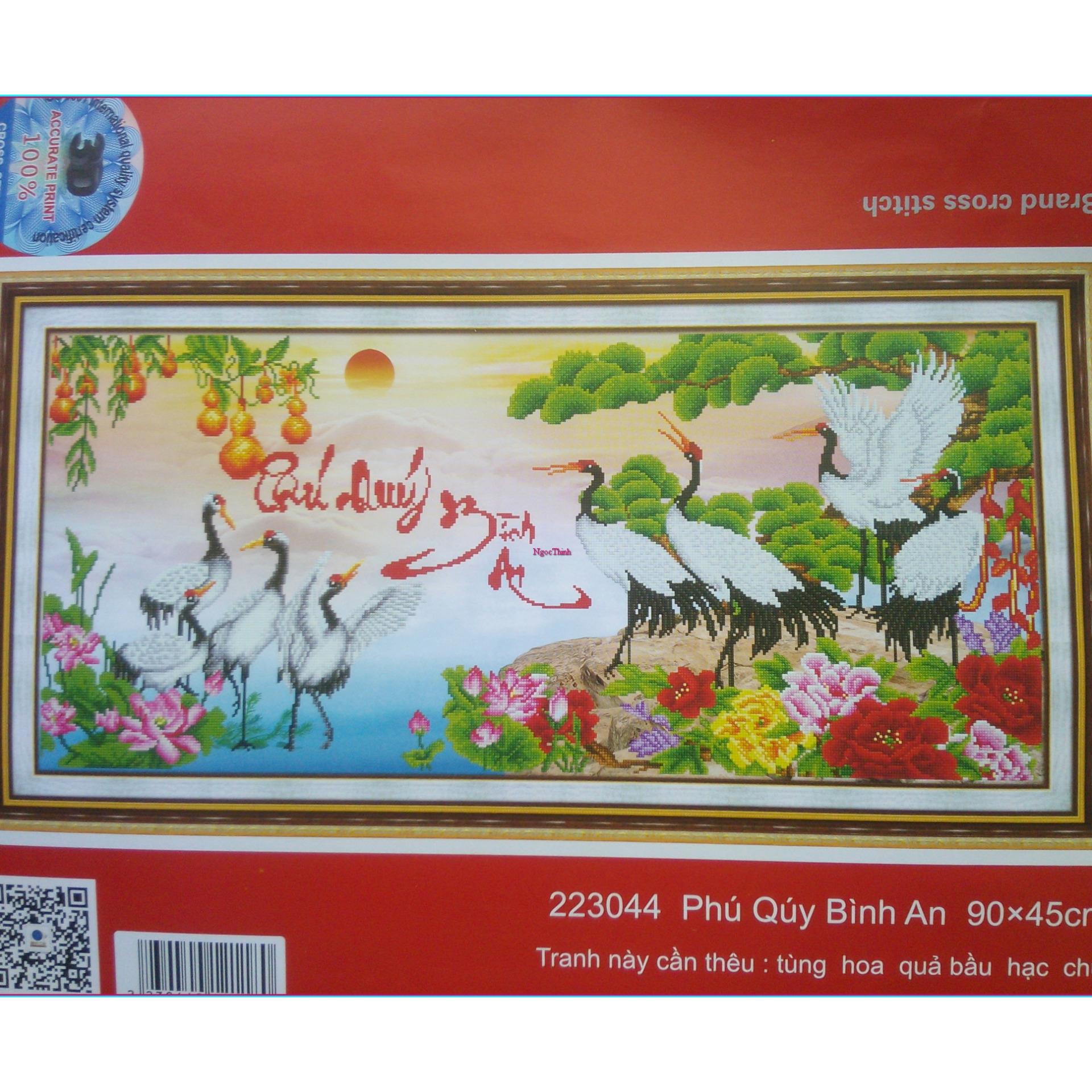 Tranh thêu chữ thập Phú quý bình an DLH-223044-Ngọc Thịnh