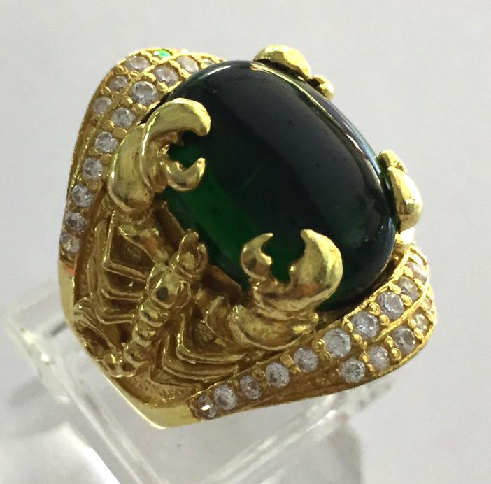 Nhẫn nam bọ cạp mạ vàng 18k đá thạch anh