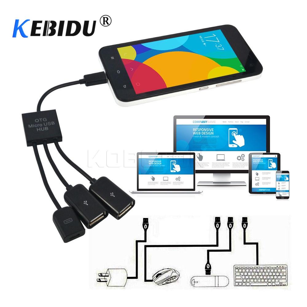 Dual Micro USB Host OTG Hub Adapter Cable For Samsung S4 S5 Tab Note 2 3 4 HTC