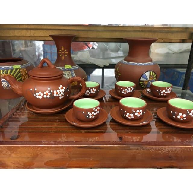 Bộ ấm trà Bát Tràng hoa đào