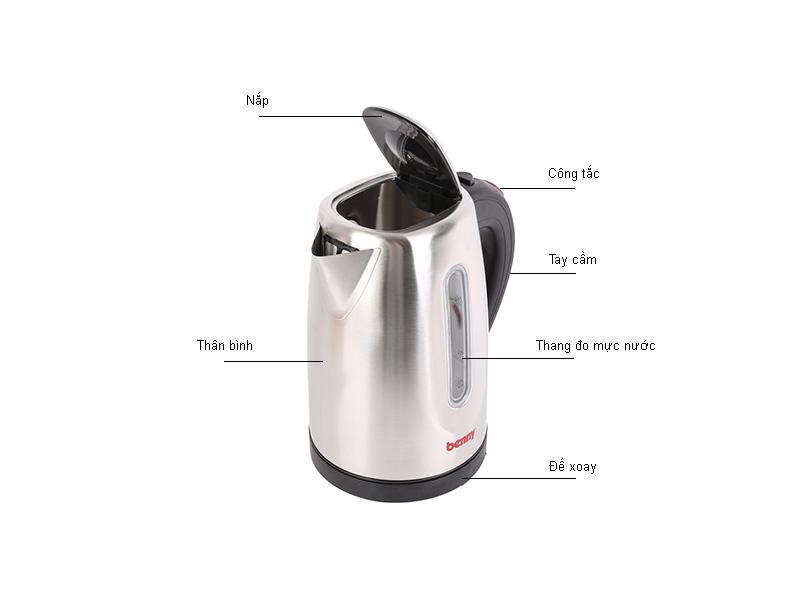 Bình siêu tốc Benny BJ-21 1.7L (Màu Bạc) - Bảo hành 1 năm
