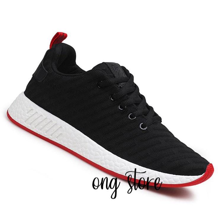 Giày thể thao nam giày sneaker nam gân đen đế đỏ