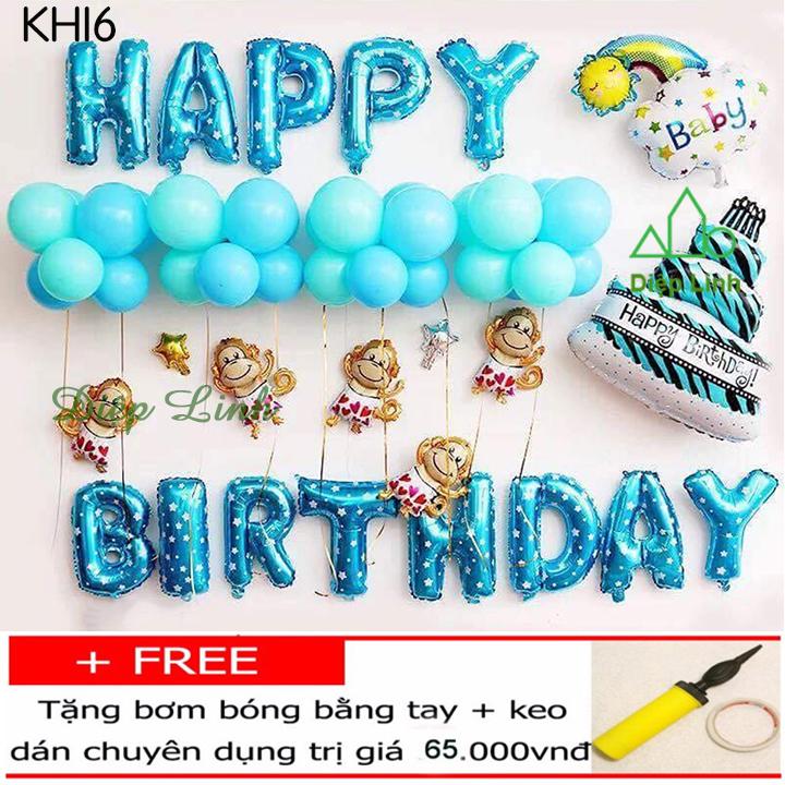 [HCM]Sét Bóng Sinh Nhật-Sét bóng khỉ- Sét bóng Thôi Nôi Đầy Tháng Chủ Đề Khỉ