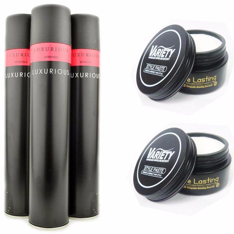 Sáp vuốt tóc Variety Matte Lasting + Gôm Xịt tóc lo đen đỏ 400ml