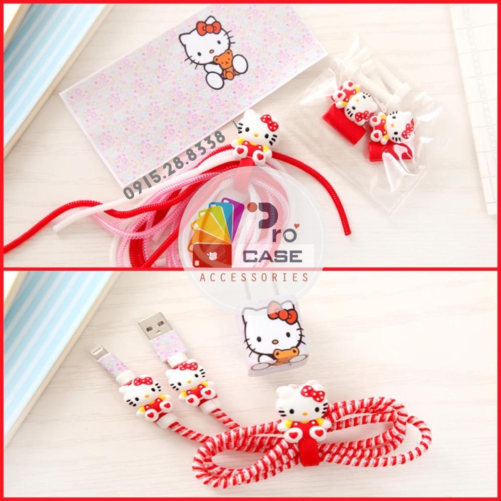 Bộ bảo vệ Cáp Sạc cho iPhone Kitty Hồng