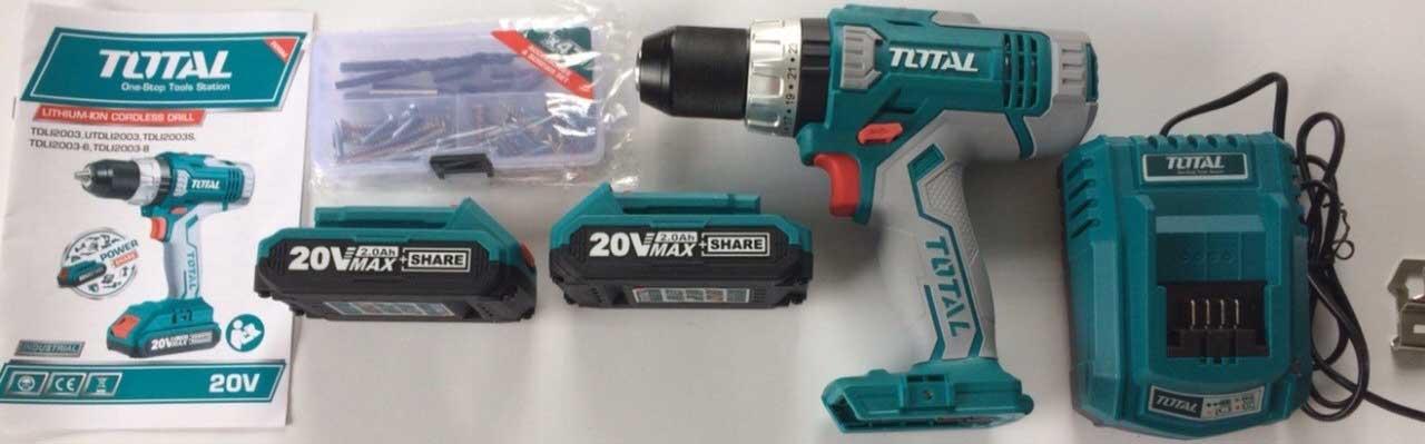 Máy khoan vặn vít dùng pin 50 chi tiết Total TIDLI2003 (20V)