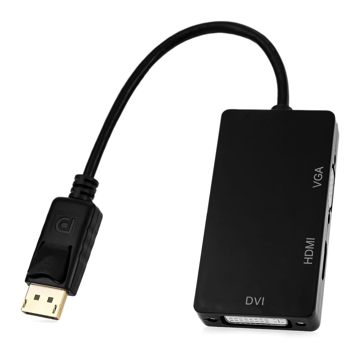 DisplayPort to HDMI+VGA+DVI Combo Converter