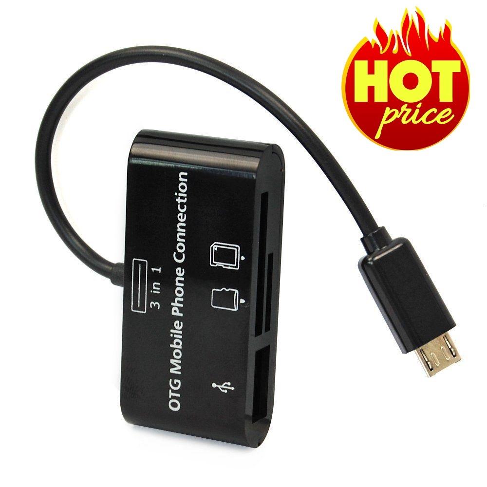 3 in 1 Card Reader Otg Cable for Cheap Micro USB Port Phones