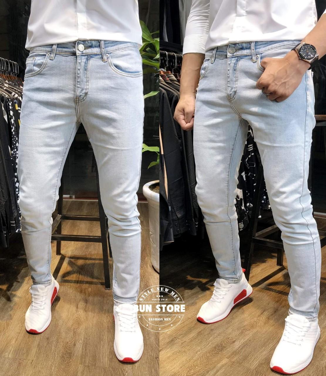 QUẦN JEAN NAM XANH BẠC KHÓI MÀU NHẠT 5678 500 (  CÓ SIZE ĐẠI )