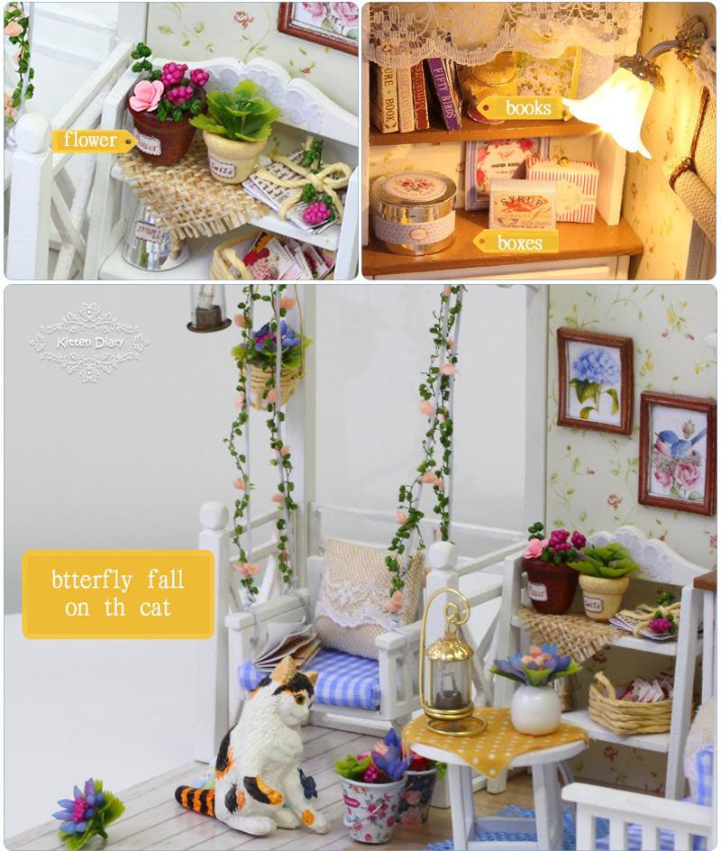Nhà búp bê-KITTEN DIARY- H013 (Tặng Mica + Keo)