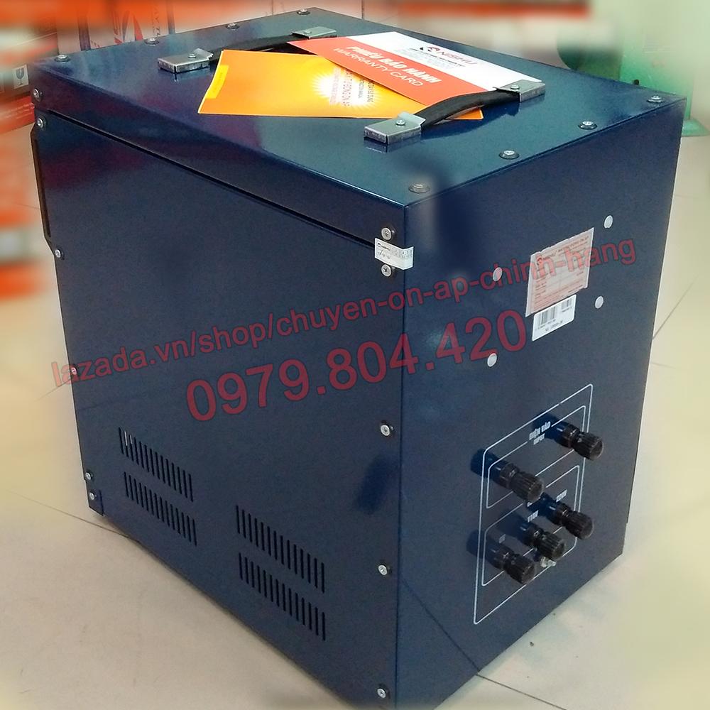 Ổn Áp Nishu 10KVA DR dải 90-250V, bảo hành 4 năm, 100% dây đồng