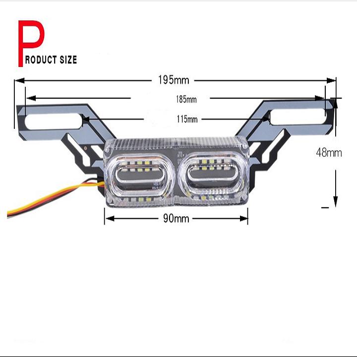 Đèn LED gắn biển số xe máy - cánh chim