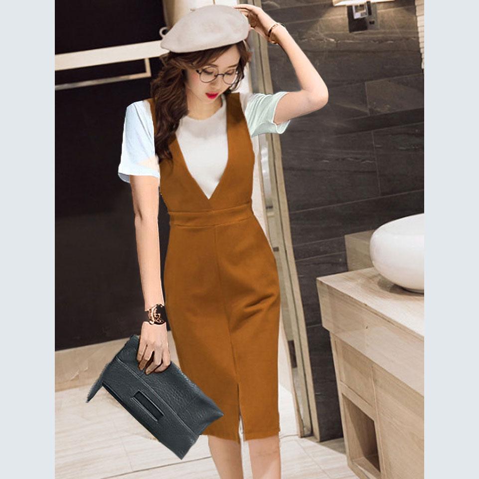 set yếm công sở+ áo phông