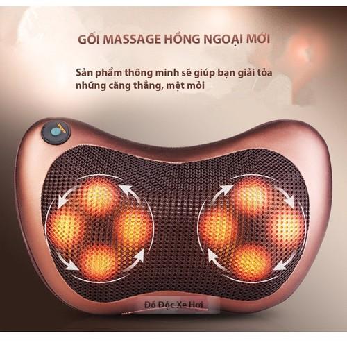 Gối massage hồng ngoại 8 bi