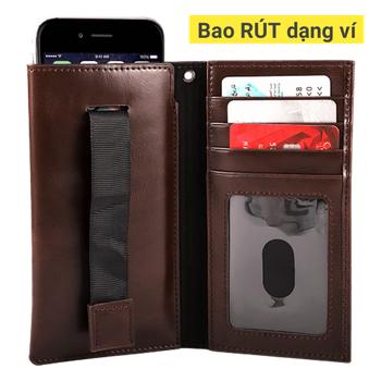 Bao da kèm ví cao cấp cho điện thoai iphone