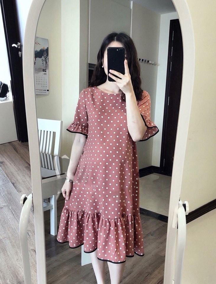ĐẦM BẦU CHẤM BI ĐUÔI CÁ TAY LOE