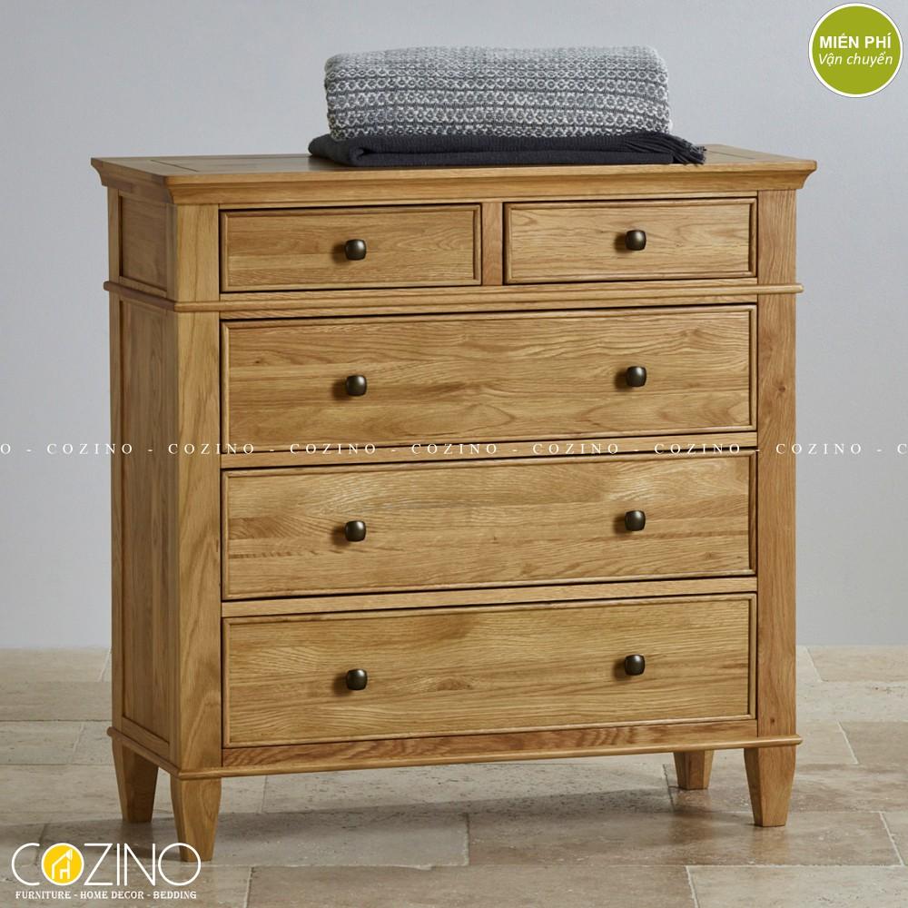 Tủ ngăn kéo ngang Holy 5 hộc gỗ sồi