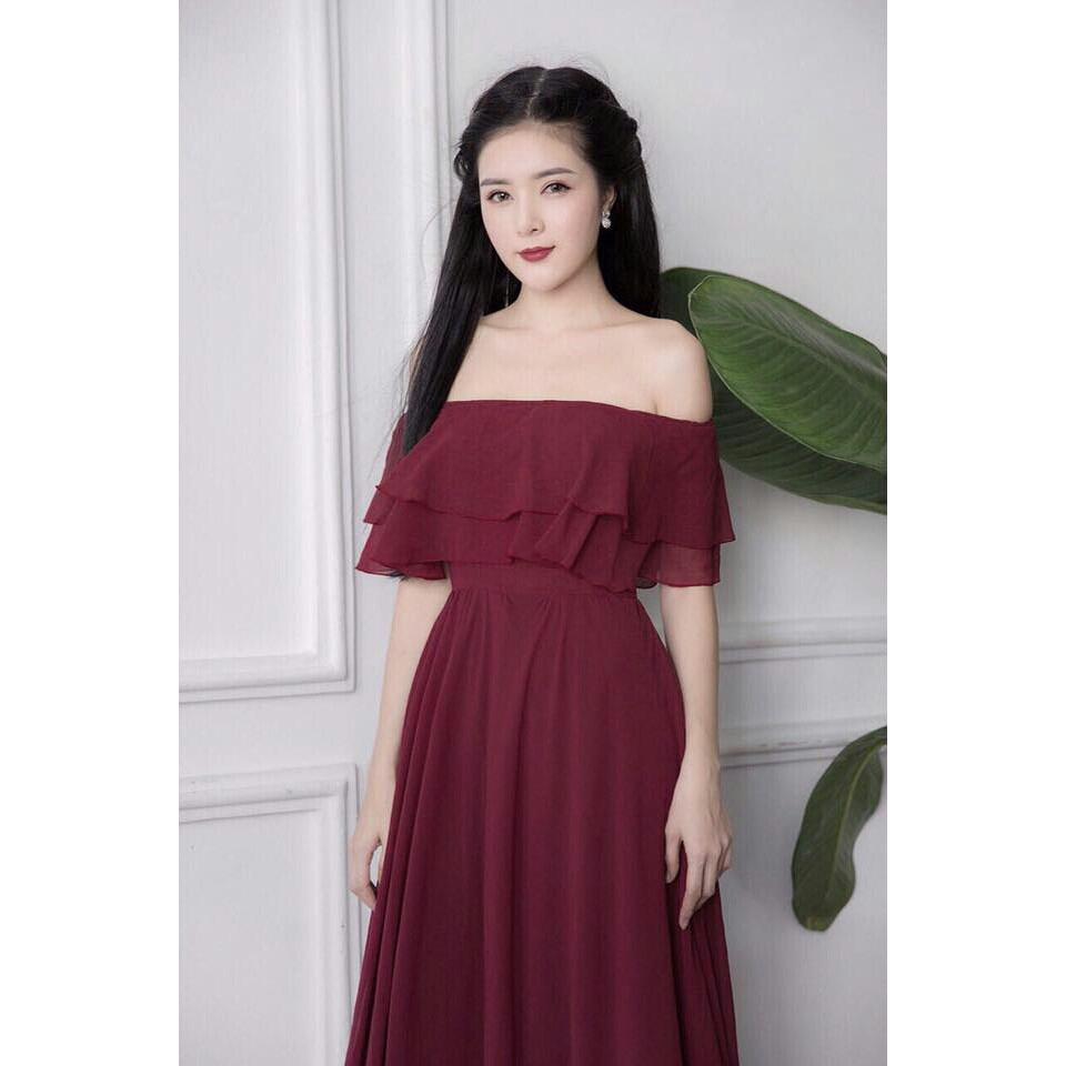 [HCM]ĐẦM MAXI BÈO TRỄ VAI 2 TẦNG