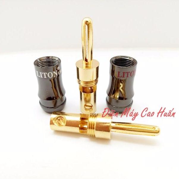 4 cái Jack loa Bắp chuối Liton đen bóng ( 2 Cặp)