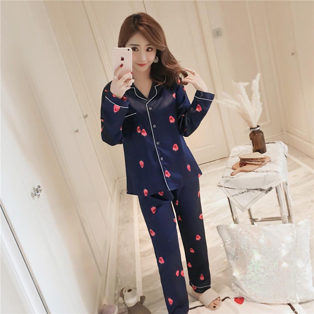 Bộ đồ ngủ nữ họa tiết trái dâu cực đáng yêu kiểu pijama dài cdanp13