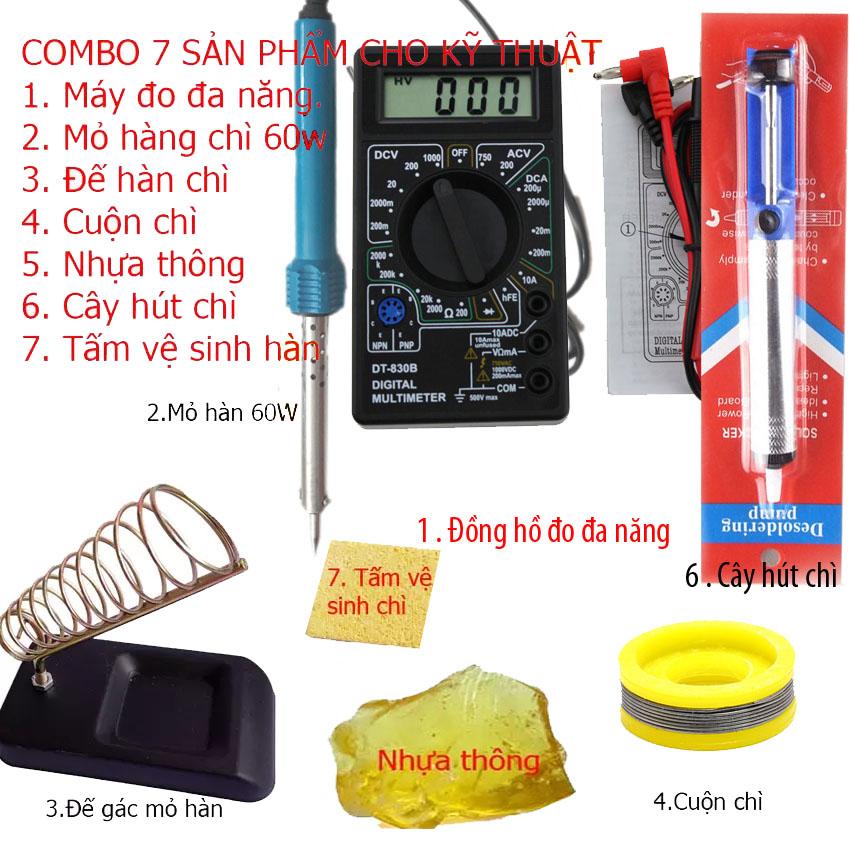 Bộ mỏ hàn chì 60w + 6 món dụng cụ kỹ thuật