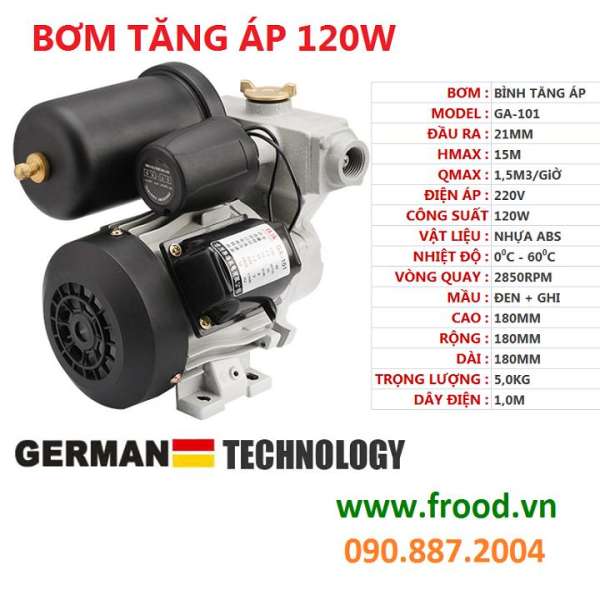 Bơm tăng áp tự động 120w