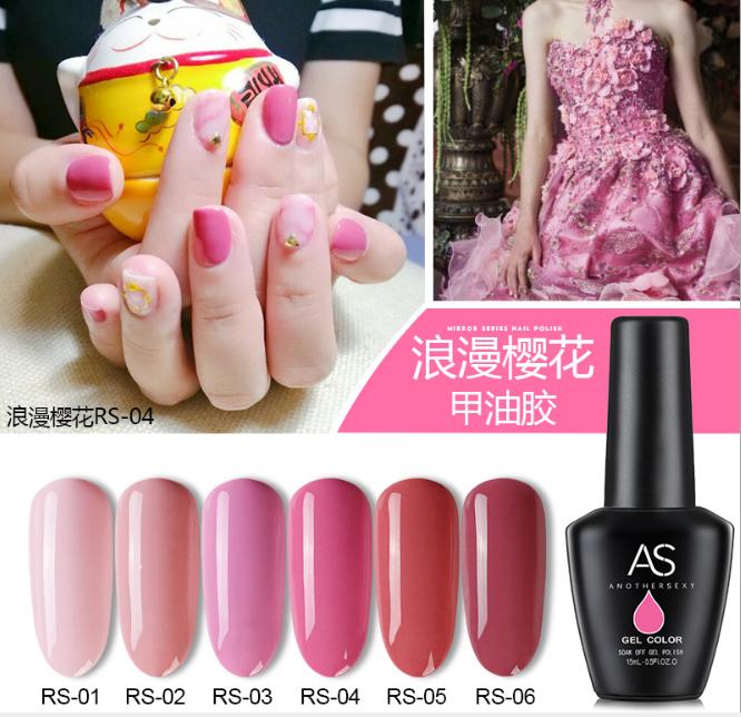 Set sơn móng gel AS sakura romantic 6 màu chai 15ml