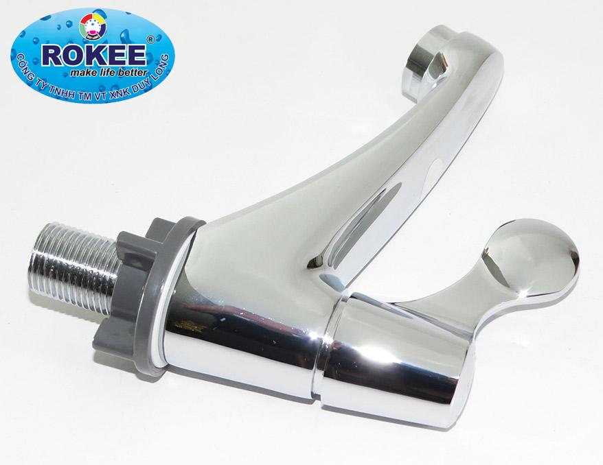 Vòi lavabo lạnh Rokee - DL303D (Trắng bạc)