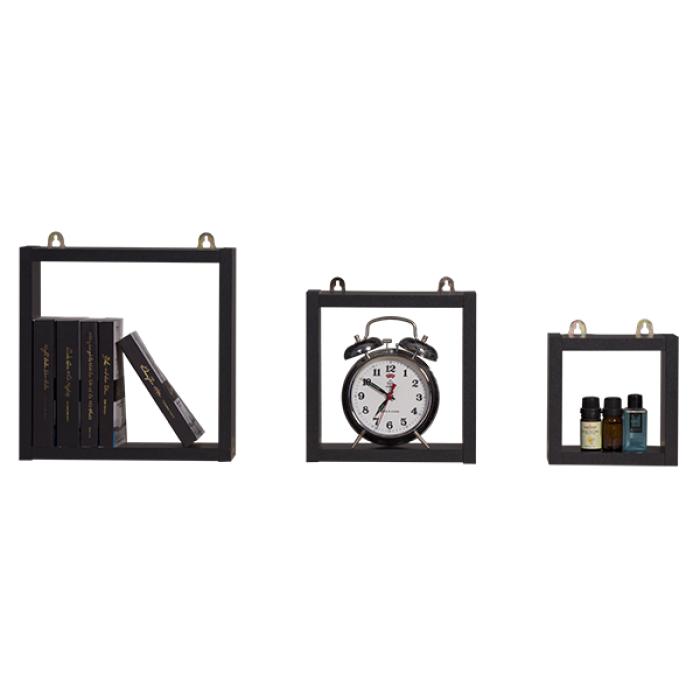 Bộ 3 kệ hộc treo tường Modulo Home Karo 1594 (Đen)