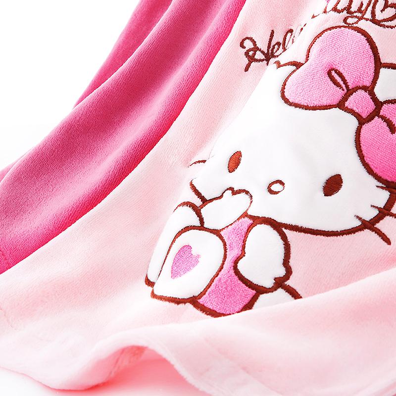 Trẻ Em Hello Kitty Áo Ngủ Đồ Ngủ Nhung Thiên Nga Con Thu Đông Con Gái Học Sinh Tiểu Học Bé Gái Áo Choàng Tắm Áo Mặc Ở Nhà