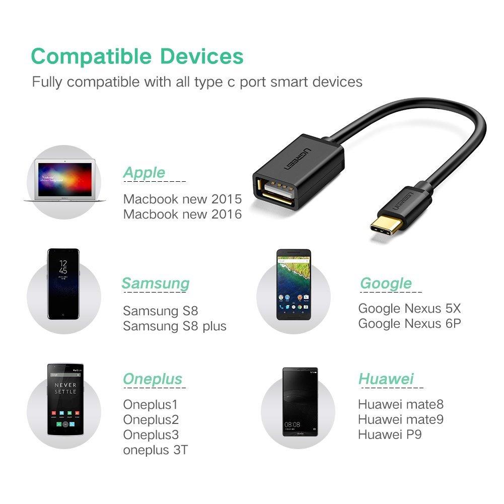 Cáp USB Type C to USB 2.0 OTG cho điện thoại Ugreen 30175
