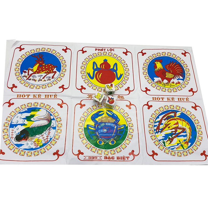 Bộ đồ chơi lắc bầu cua cá cọp xúc xắc bằng xốp - ĐỒ CHƠI CHỢ LỚN