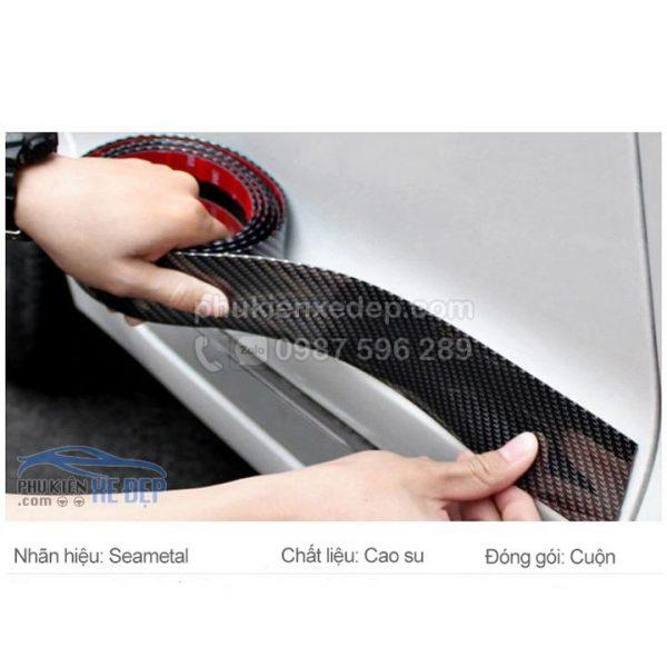 Nẹp carbon 5D chống va đập cốp xe, nẹp bước chân