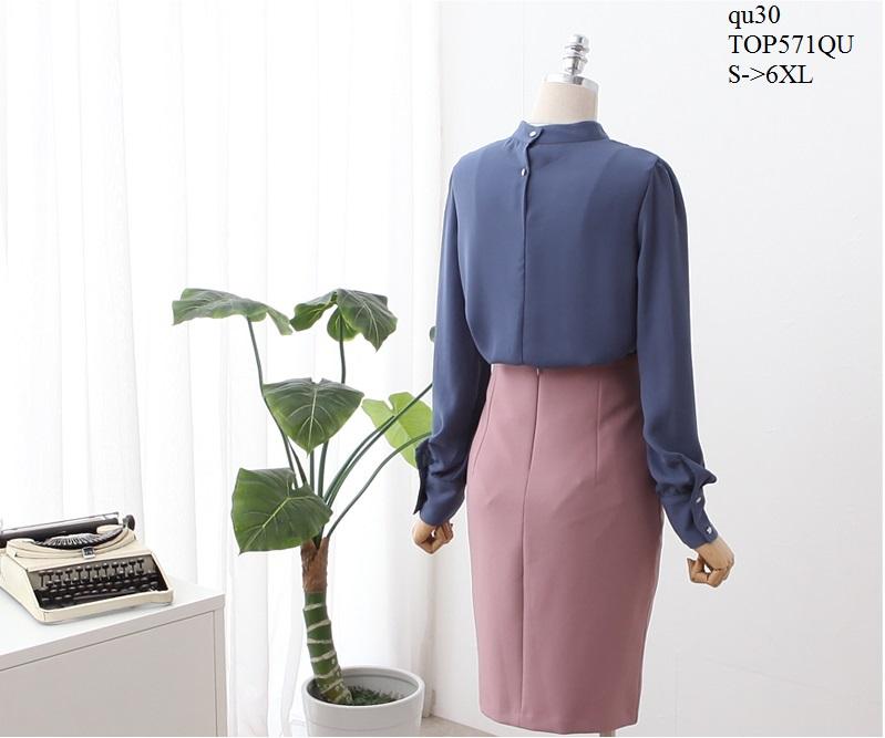 TOP571QU ÁO SƠ MI VOAN LỤA CÔNG SỞ
