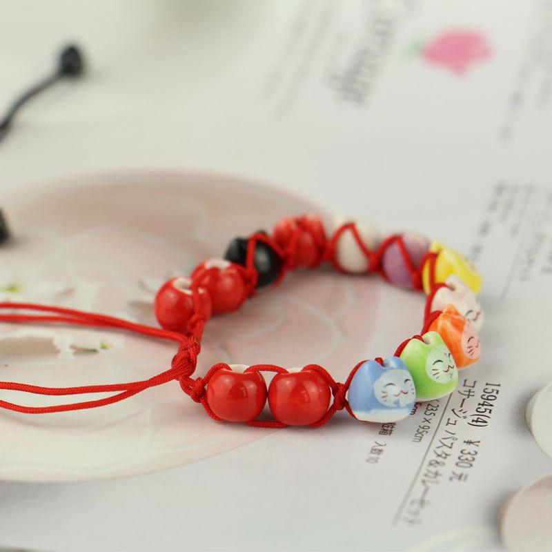 Vòng chỉ đỏ mèo may mắn mèo thần tài (9 mèo)