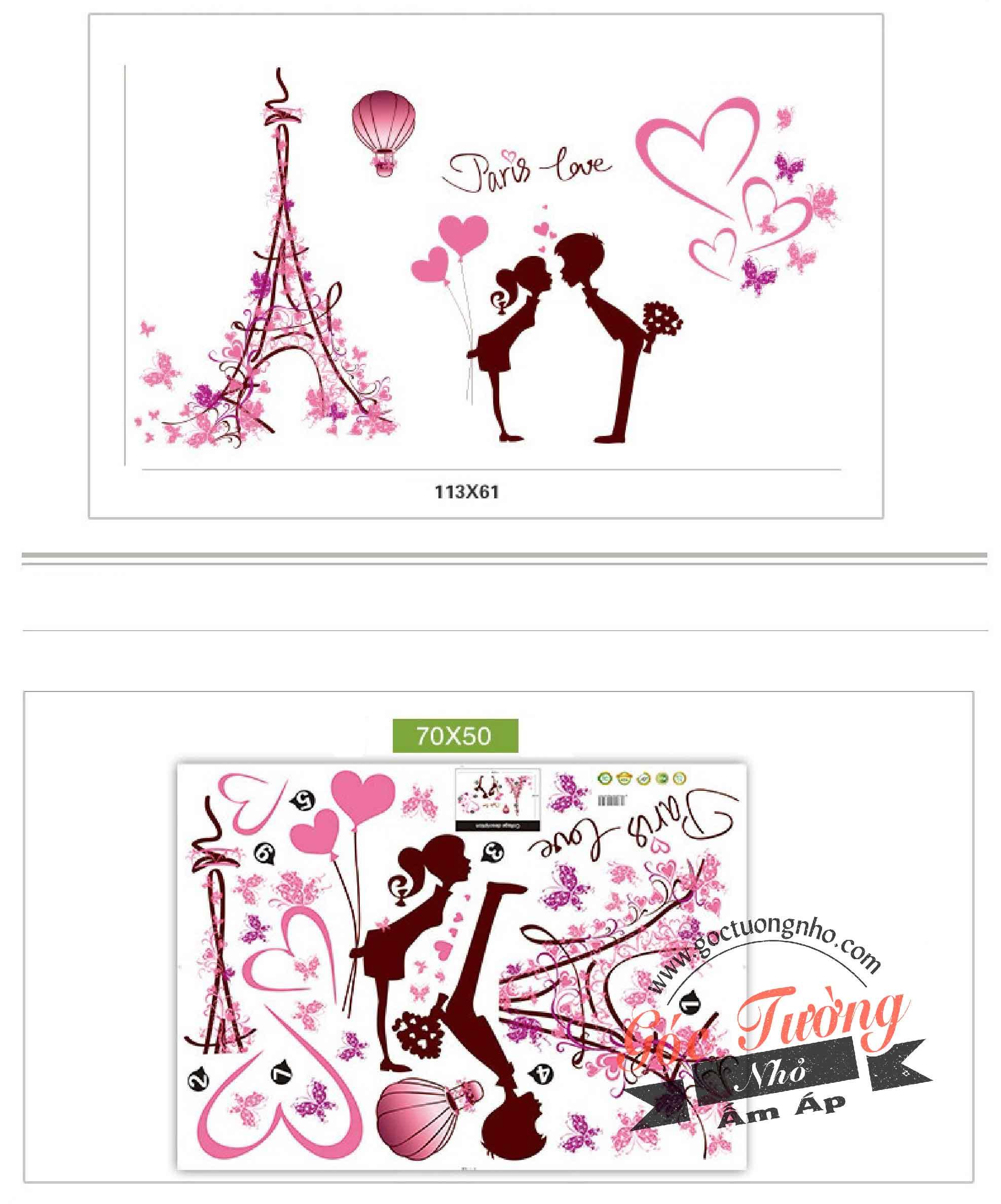 DECAL DÁN TƯỜNG HÌNH TÌNH NHÂN XL7120