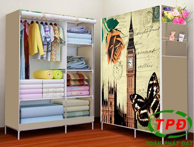 Tủ Vải 3D 2 Buồng 6 Ngăn Mẫu Mới Nhất
